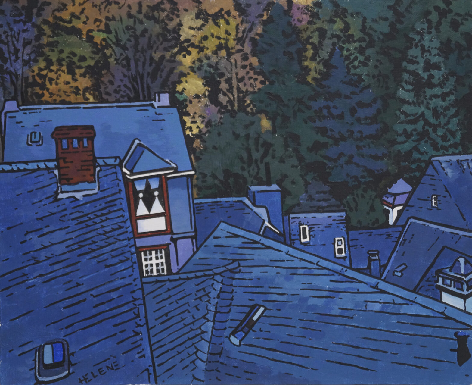 Helene Graphics Paintings Monschau Abendlicht