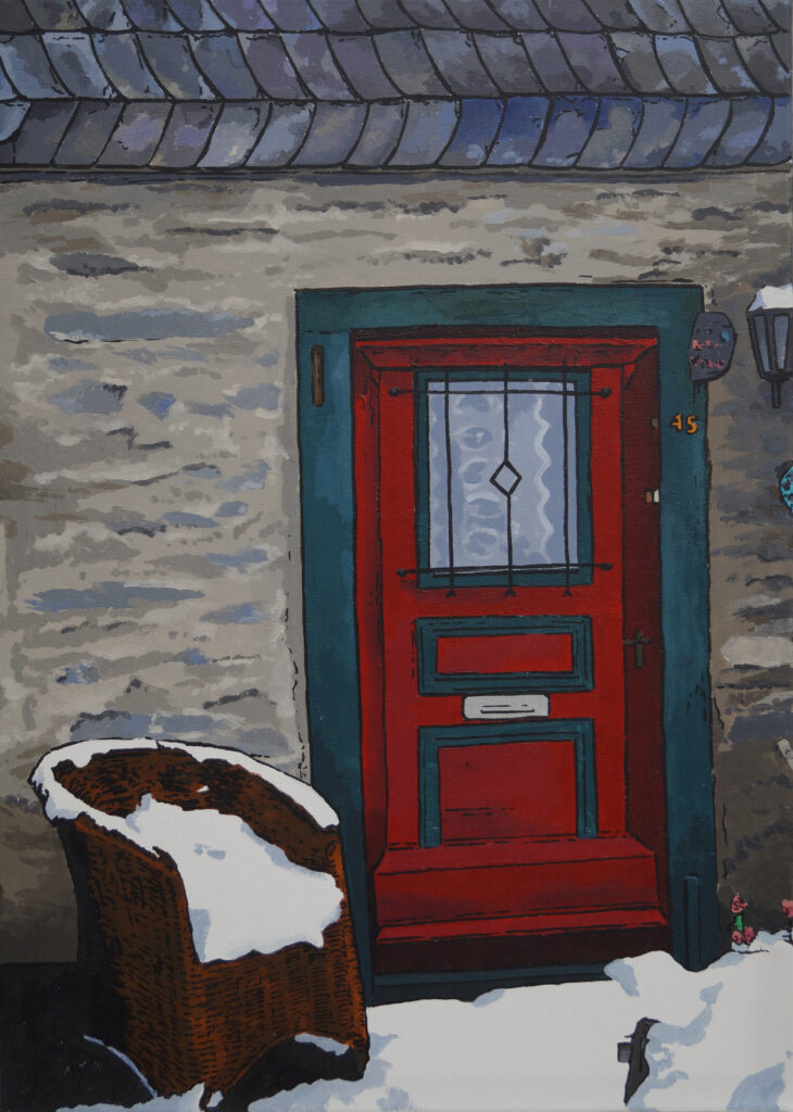 Helene Graphics Paintings Monschau rote Tür