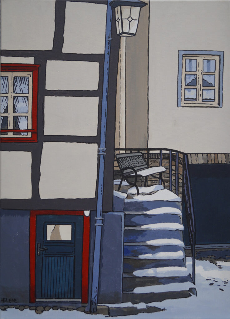 Helene Graphics Paintings Monschau Hauseingang Winter