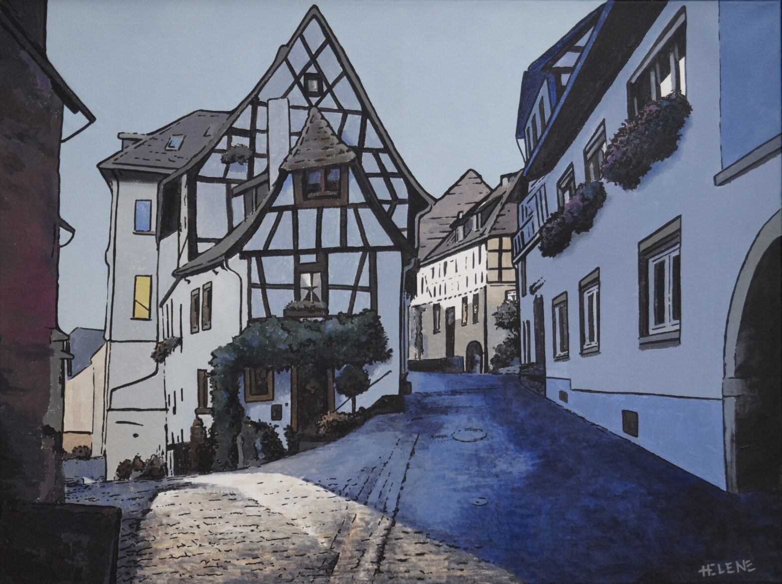 Helene Graphics Paintings Neuleiningen Abendlicht