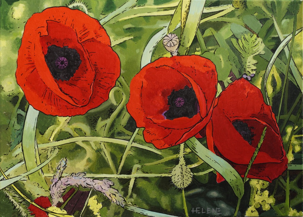 Helene Graphics Paintings Mohnblumen